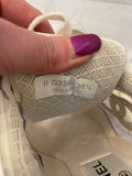 Pre Loved Chanel Off White Patent Leather Trainers UK3.5