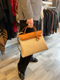 Hermes Vintage Interchangeable Herbag 31 Satchel in Beige Canvas or Black Fabric & Tan Leather (new)