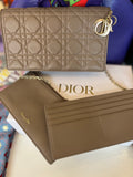 Christian Dior Cannage Pouch in Gris Leather