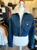Pre Loved Prada Denim & Faux Shearling Jacket UK8