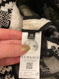 Pre Loved Versace Black, White & Ecru Tweed Skirt Suit Fits UK 8/10