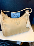 Prada re-edition 2005 beige nylon shoulder bag