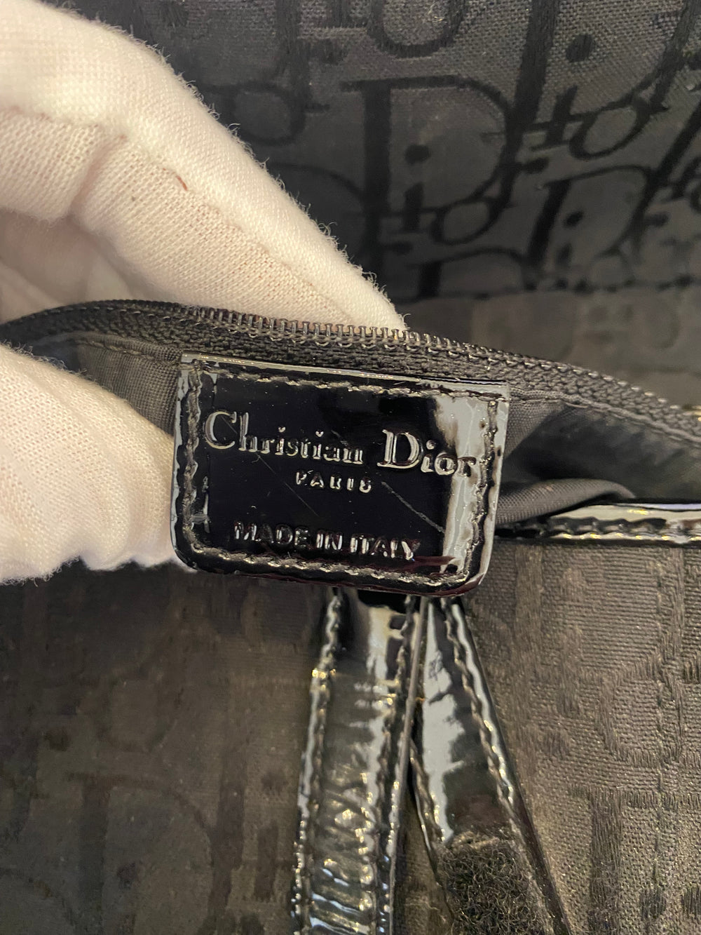 Pre Loved Christian Dior Vintage Black Saddle Bag - EXCELLENT