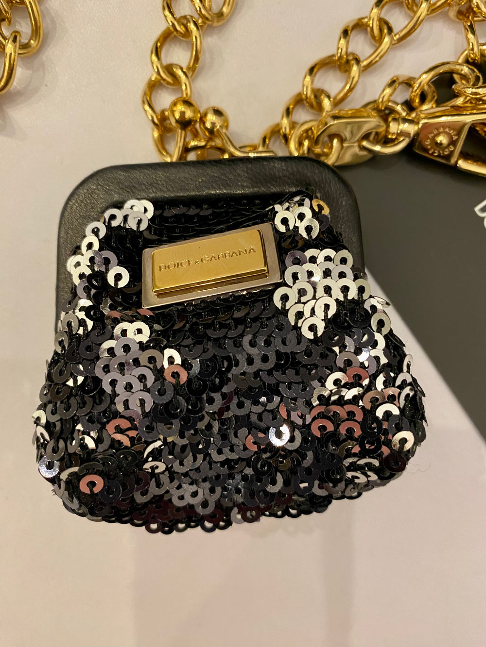 Pre Loved Dolce & Gabbana Sequin Bag Charm Necklace/Belt (as new)