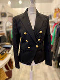 Pre Loved Balmain Double Breasted Black Wool Blazer UK 10 (excellent)