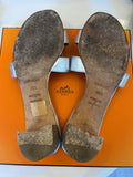Pre Loved Hermes Silver Leather Oasis Sandal UK 5 **reserved**
