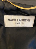 Saint Laurent Black Lambskin Biker Jacket with studded detail and star brooch FR 38 (Fits Uk6/8)