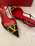 Pre Loved Valentino Garavani Vai Go Logo Kitten Heels Size UK 5.5