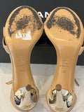 Pre Loved Chanel Beige Leather & Silver Ankle Straps UK 3