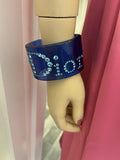 Pre Loved Dior Blue Resin & Crystal Cuff