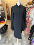 Pre Loved Viktor & Rolf Silk Button Front Dress Bell Sleeves