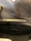 Pre Loved Christian Dior Corset Saddle Bag in Black Leather