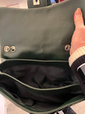 Chanel Accordion Flap in Dark Green Patent Leather