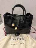 Pre Loved Aspinal of London Embossed Leather Small Tote Bag (new)