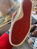 Christian Louboutin Louis Junior Spikes in Burgundy Metallic UK5