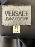 Versace Vintage Black Leather Dress IT 42 UK 8-10