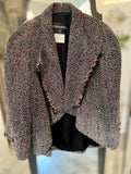 Pre Loved Chanel Tweed Waterfall Jacket Size Fr42 -fits uk12 (as new)