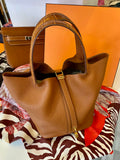 Pre Loved Hermes Picotin Lock Touch , Gold Taurillon Clemence (Excellent)