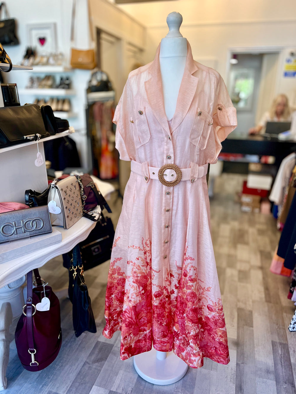 Pre Loved Zimmerman High Tide  Linen & Silk Dress Size 4 - UK 14