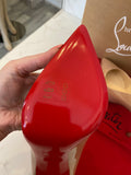 Pre Loved Christian Louboutin Pigalle 100 Nude Patent Heels Size UK 6  (new)