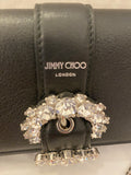 Pre Loved Jimmy Choo Black Cheri Continental  Evening Bag Chain Handle /Clutch