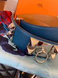 Hermes Collier de Chien Belt in Teal Epsom Leather 85cm /UK 10