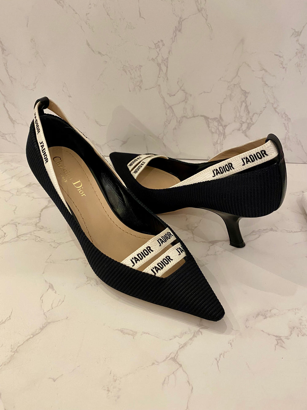 Pre Loved Christian Dior J'Adior Slingback Pumps in Black  UK 5.5
