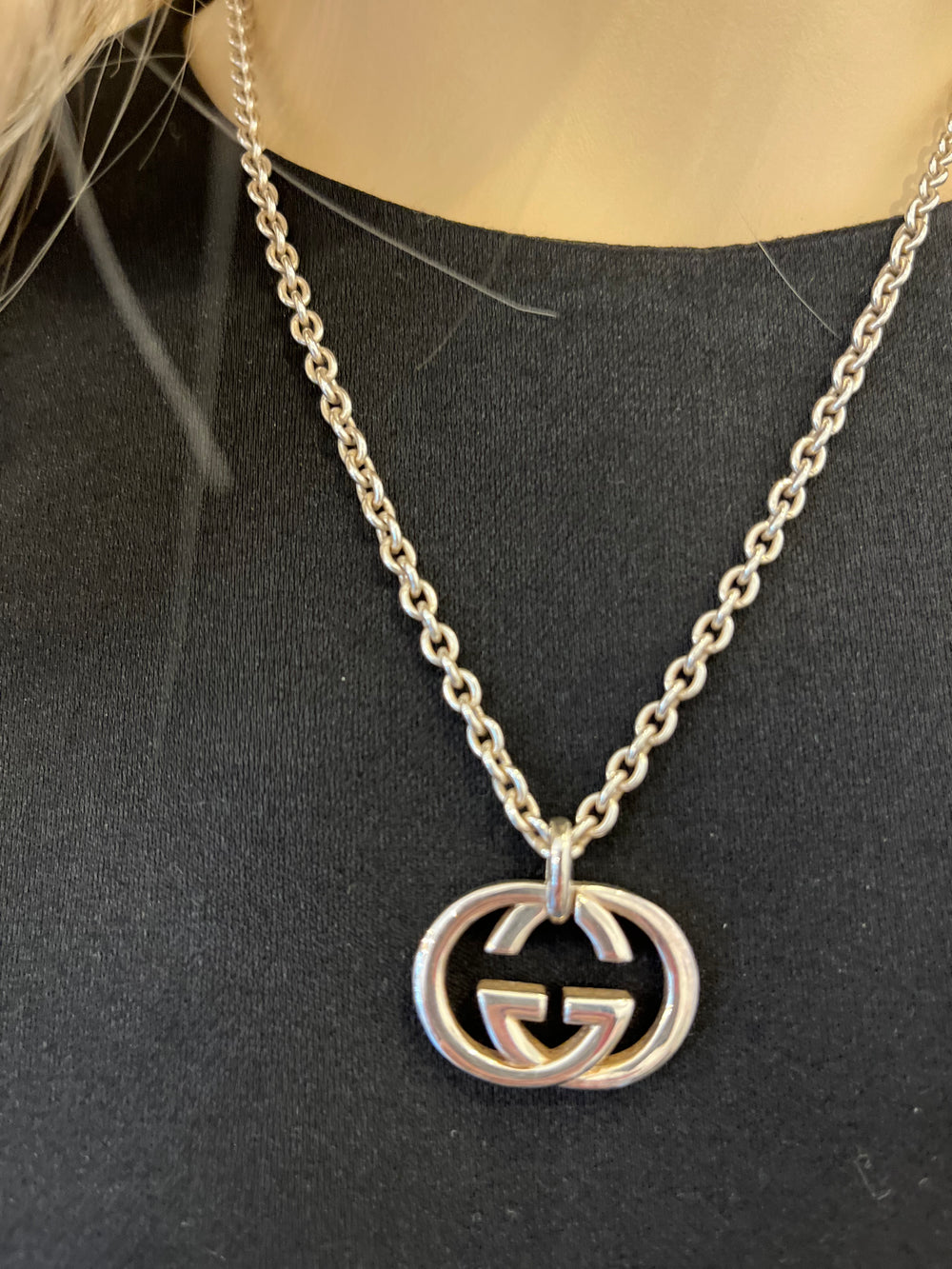 Pre Loved Gucci Sterling Silver GG Necklace **RESERVED**