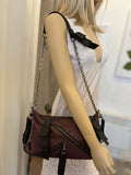 Pre Loved Christian Louboutin Plum Leather Shoulder Bag