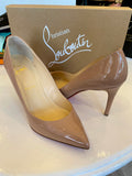 Pre Loved Christian Louboutin Pigalle 85 Nude Patent  UK5.5 (excellent)