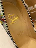 Pre Loved Christian Louboutin Decollete Silver & Multicoloured 100 Heels UK 4.5 (Excellent)