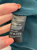 Pre Loved Zimmerman Bottle Green Silk Wrap Dress size 2 fits uk12 (excellent)