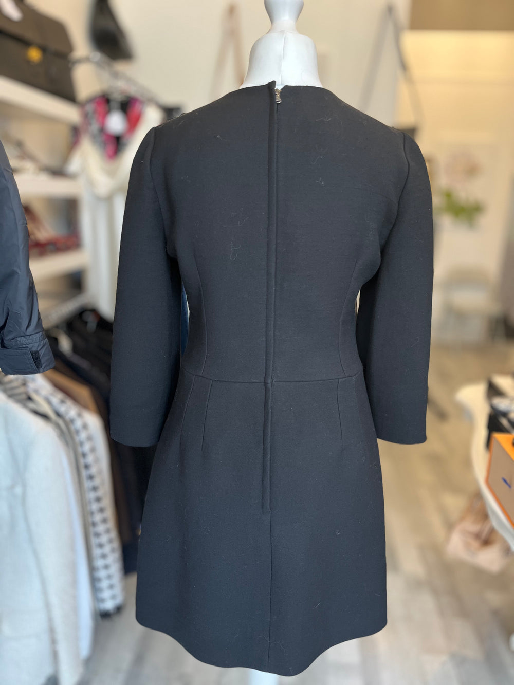 Pre Loved Dolce & Gabbana Black Wool Dress size 48 fits UK 14