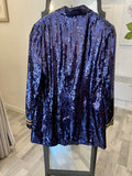 Pre Loved Ralph Lauren Sequin Navy Blue Blazer US 8, UK12 (new)