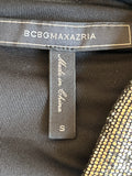 BCBG Maxazria Gold Ruched Dress Size S