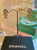 Pre Loved Chanel CC Earrings with three diamante stone detail - EXCELLENT