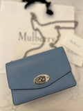 Pre Loved Mulberry Small Darley in Blue Leather on Silver Tone Chain