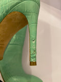 Laura Paris Texas Mint Green Croco Embossed Leather uk5