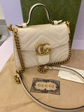 Preloved Gucci Marmont small top handle cream white