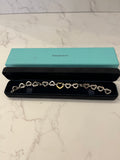 Pre Loved Tiffany & Co Silver and 18ct Gold Heart Link Bracelet