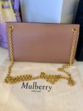 Pre Loved Mulberry Amberley clutch in dark blush leather (excellent)