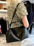 Toteme T-Lock Black Leather Hand & Shoulder Bag