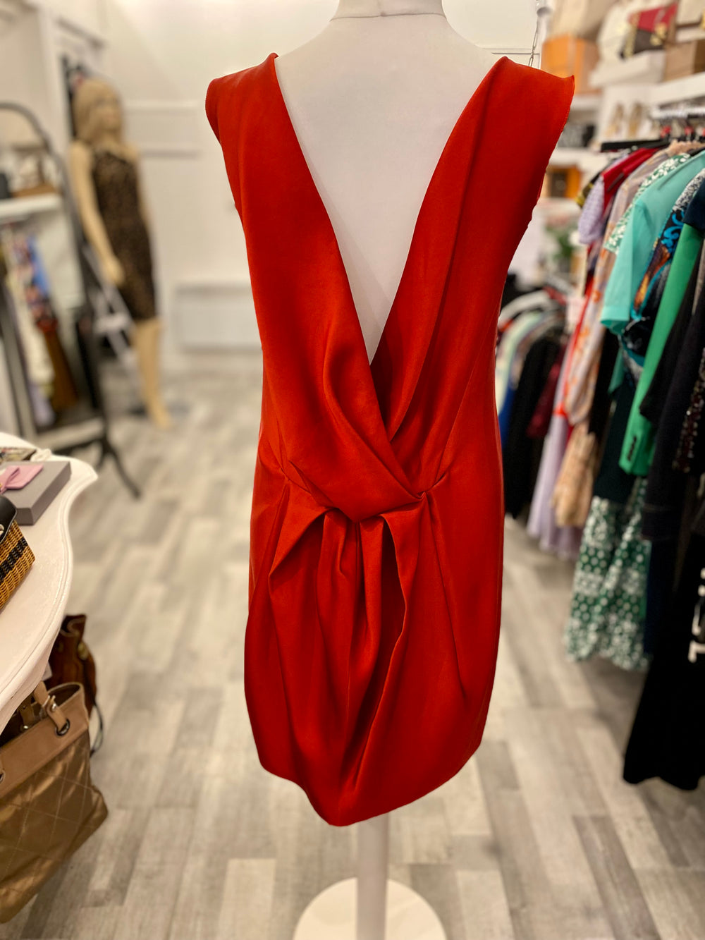 Pre Loved Lanvin Red Low Back Dress uk12