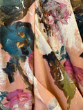 Pre Loved Dolce & Gabbana Dusky Pink Floral Stretch Silk Long Sleeved Dress size 46 fits uk12-14