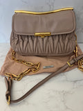 Pre Loved Miu Miu Matalasse Leather Shoulder Bag in Cammeo
