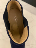 Pre Loved Chanel Navy Blue Suede Ankle Boots UK4