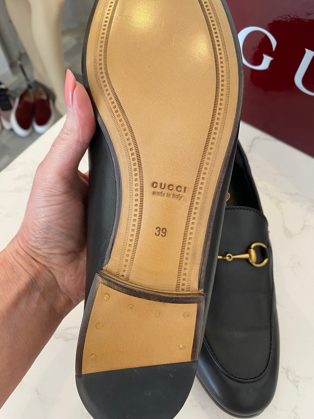Pre Loved Gucci Brixton Black Leather Moccasins UK 6 - NEW