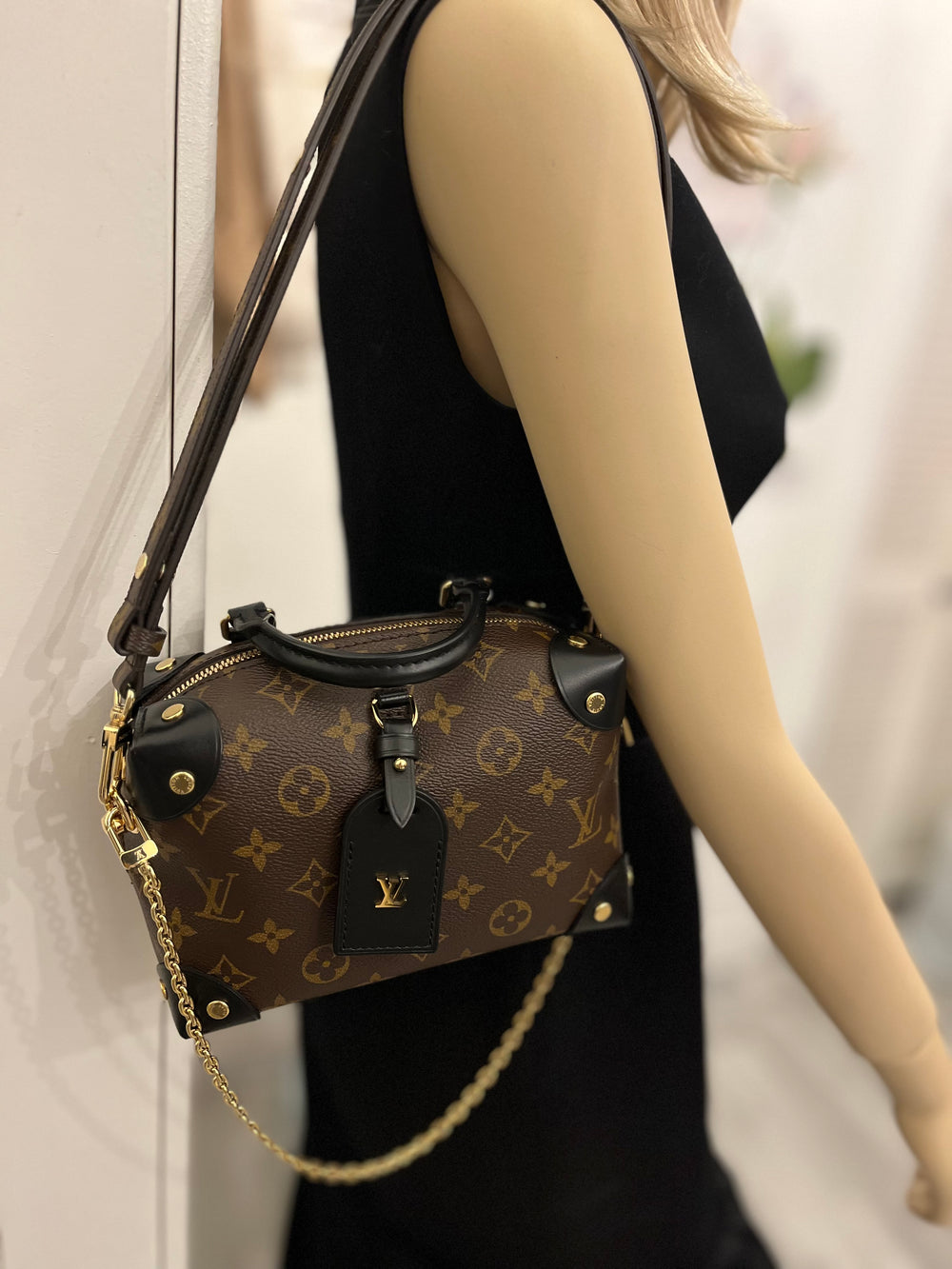 Pre Loved Louis Vuitton Petite Malle Souple Handbag in Monogram 3 different straps Excellent) Revised