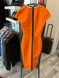Pre Loved Victoria Beckham Orange Dress size uk 8