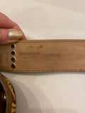Preloved Dolce & Gabbana Tan Suede Belt With Gold Stud Detail 85CM